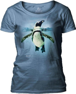 Tričko 3D potisk - Swimming Penguin, tučňák - The Mountain / pro ženy