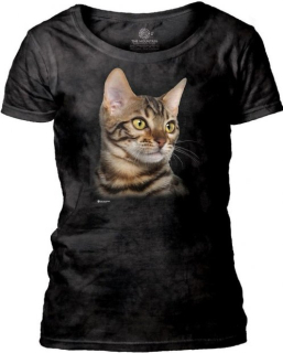 Tričko 3D potisk - Striped Cat Portrait, kočka - The Mountain / pro ženy