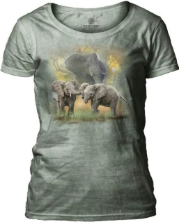 Tričko 3D potisk - Mothers's Watchful Elephant, sloní - The Mountain / pro ženy