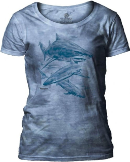 Tričko 3D potisk - Monotone Sharks, žraloci - The Mountain / pro ženy
