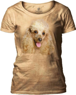Tričko 3D potisk - Happy Poodle Portrait, pes - The Mountain / pro ženy