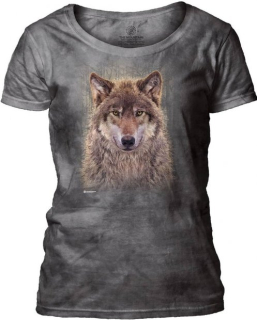 Tričko 3D potisk - Grey Wolf Forest, vlk - The Mountain / pro ženy