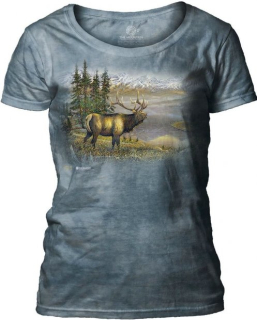 Tričko 3D potisk - Elk, Jelen - The Mountain / pro ženy