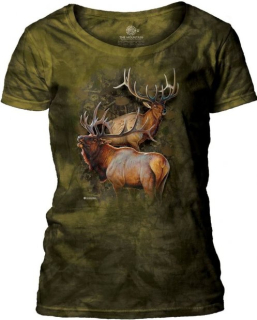 Tričko 3D potisk - Elk Duo, pár jelenů - The Mountain / pro ženy