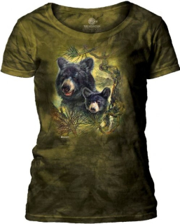 Tričko 3D potisk - Black Bears, rodina černých medvědů - The Mountain / pro ženy