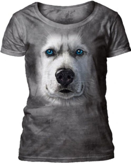 Tričko 3D potisk - Big Face Siberian Husky, pes - The Mountain / pro ženy