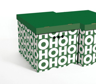 Dekorativní krabice HOHO zelený XL, úložný box s víkem, vel. 42x32x32cm