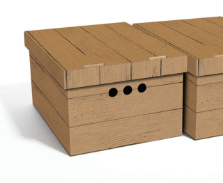 Dekorativní krabice hnědá moderní deska A4 úložný box, velikost 33x25x18cm 