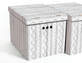 Dekorativní krabice krémový svetr XL úložný box, velikost 42x32x32cm 