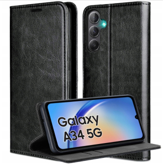 Samsung Galaxy A34, 5G magnetické pouzdro, obal, kryt SKIN, 100% kůže