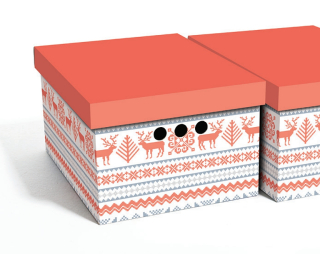 Dekorativní krabice Sobí svetr A4 úložný box, velikost 33x25x18cm 