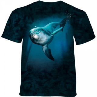 Tričko 3D potisk - Dolphin, zvedavý delfín - The Mountain