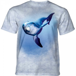 Tričko 3D potisk - Curious Dolphin Blue, delfín - The Mountain