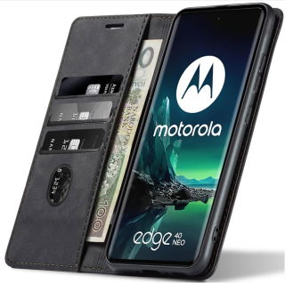 Motorola Moto Edge 40 Neo, magnetické kožené pouzdro s klopkou sheep skin z měkké ovčí kůže