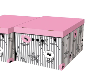 Dekorativní krabice Růžové květy A4 úložný box, velikost 33x25x18cm 
