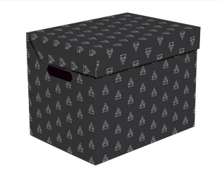 Dekorativní krabice černé šipky ONE, úložný box s víkem, vel. 34x25x26cm