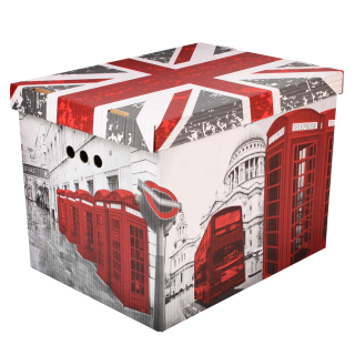 Dekorativní krabice Londýn XL úložný box, velikost 42x32x32cm 