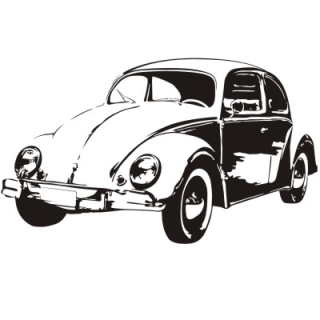 Auto 1 / hrbáč, samolepka na zeď, rozměry 117x200cm / XXL