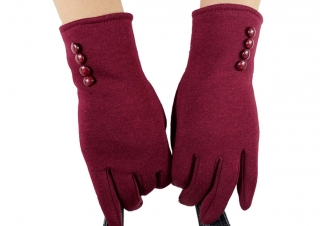 Dámské rukavice s kožešinou bavlněné univerzální - podzim / zima